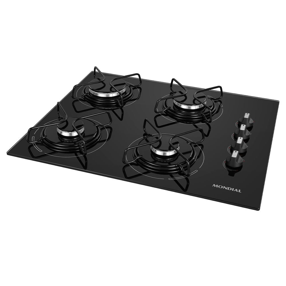 Fogão Cooktop a Gás Mondial CTG-01 Preto e Inoxidável 127V/220V Fogão Cooktop a Gás Mondial CTG-01 Preto e Inoxidável 127V/220V